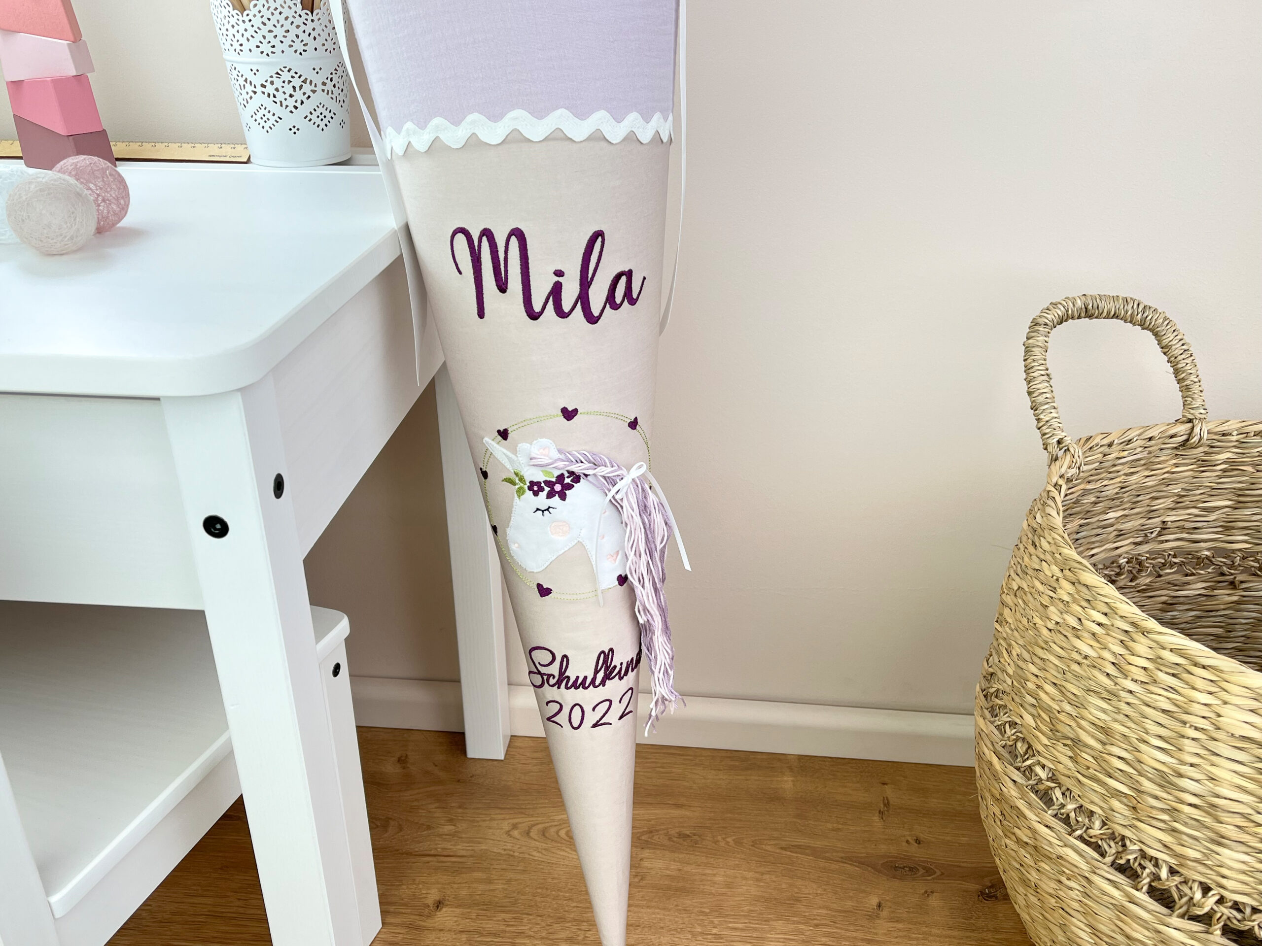Schultüte Einhorn Flieder