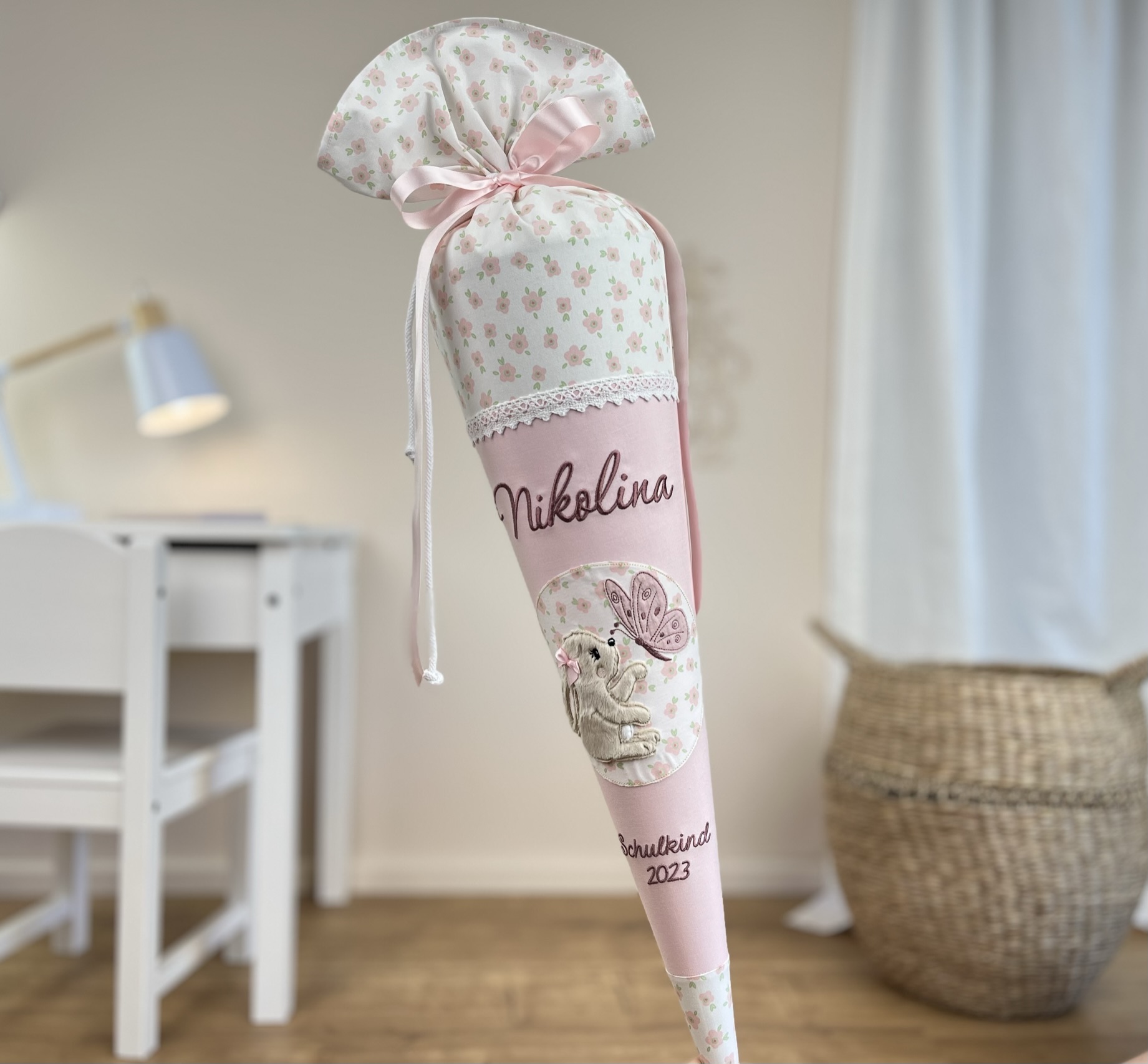 Schultüte Häschen mit Schmetterling