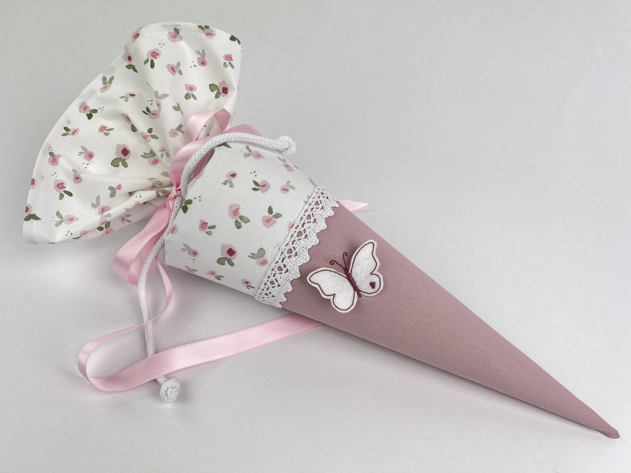 Geschwistertüte Kindergartentüte Schmetterling Blümchen