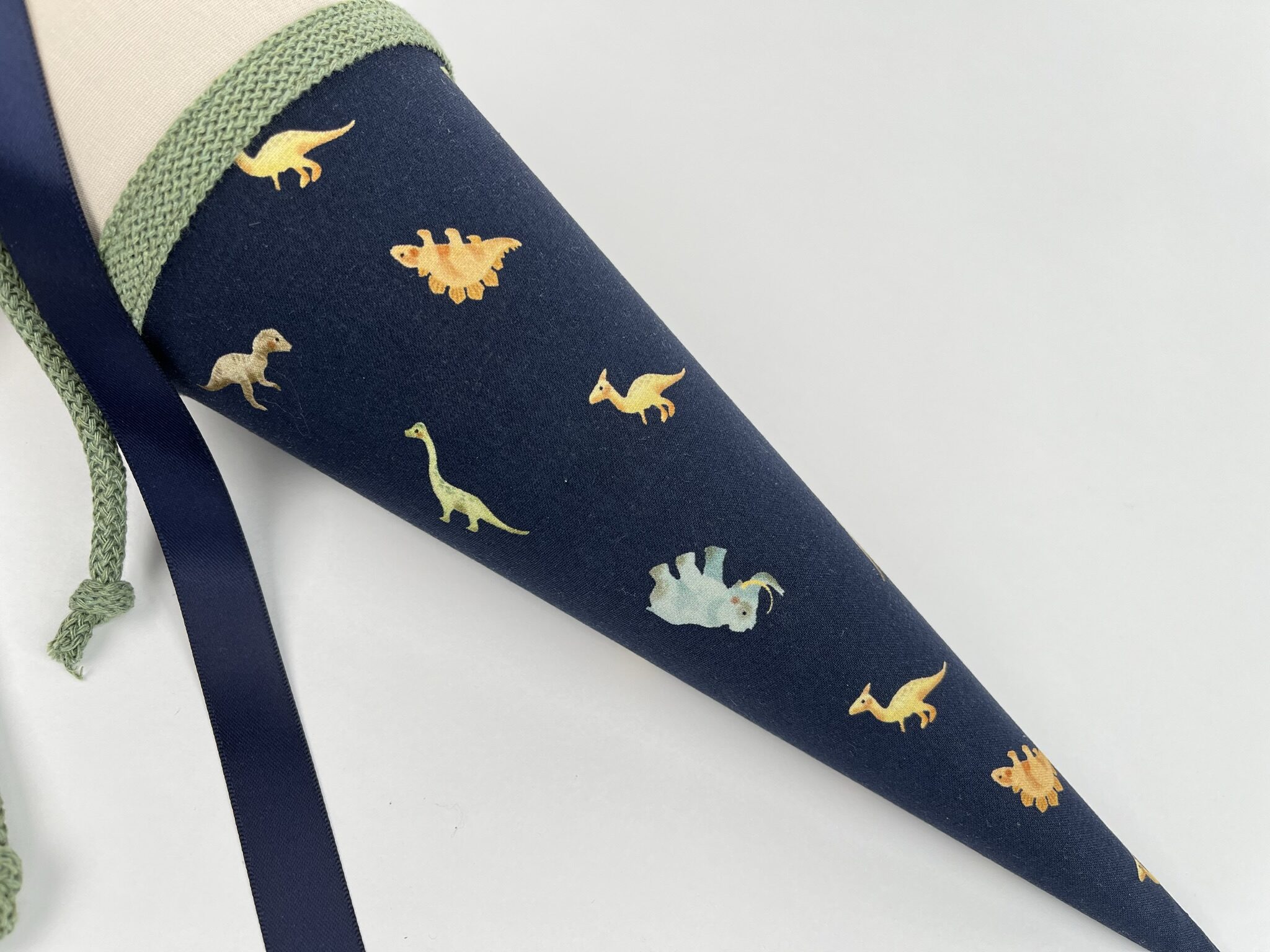 Geschwistertüte Kindergartentüte Dino beige