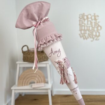 Schultüte Alicorn rosa Musselin