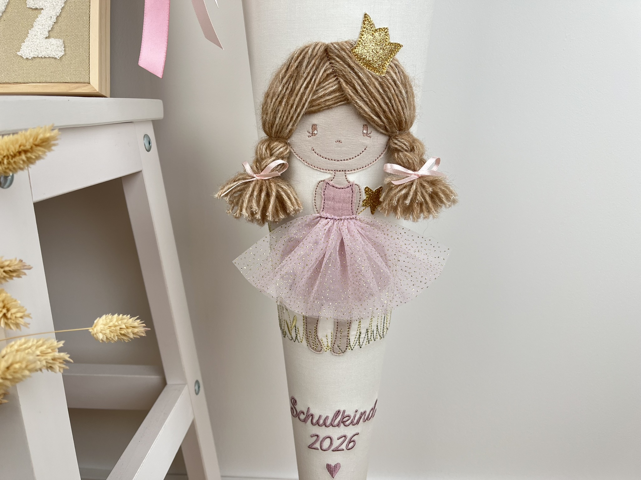 Schultüte Prinzessin rosa Musselin