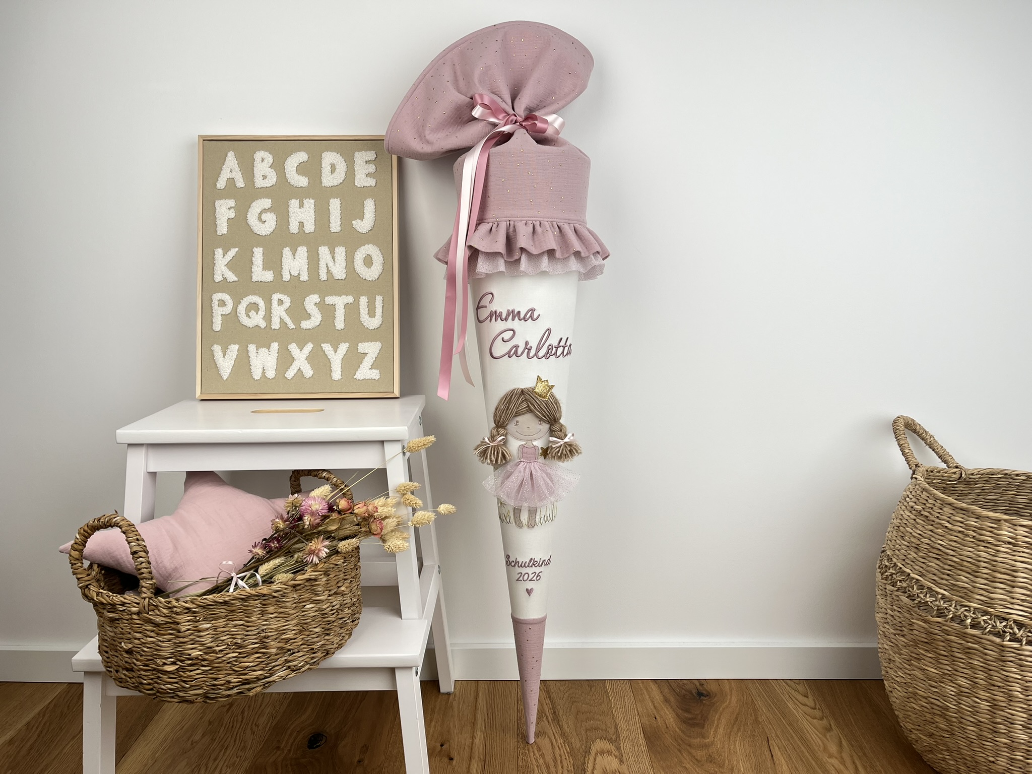 Schultüte Prinzessin rosa Musselin