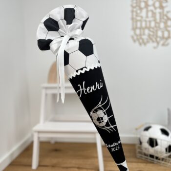Schultüte Fußball schwarz-weiß