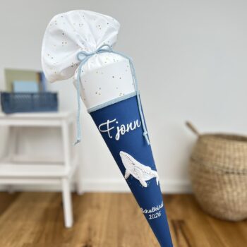 Schultüte Wal - blau & weiß