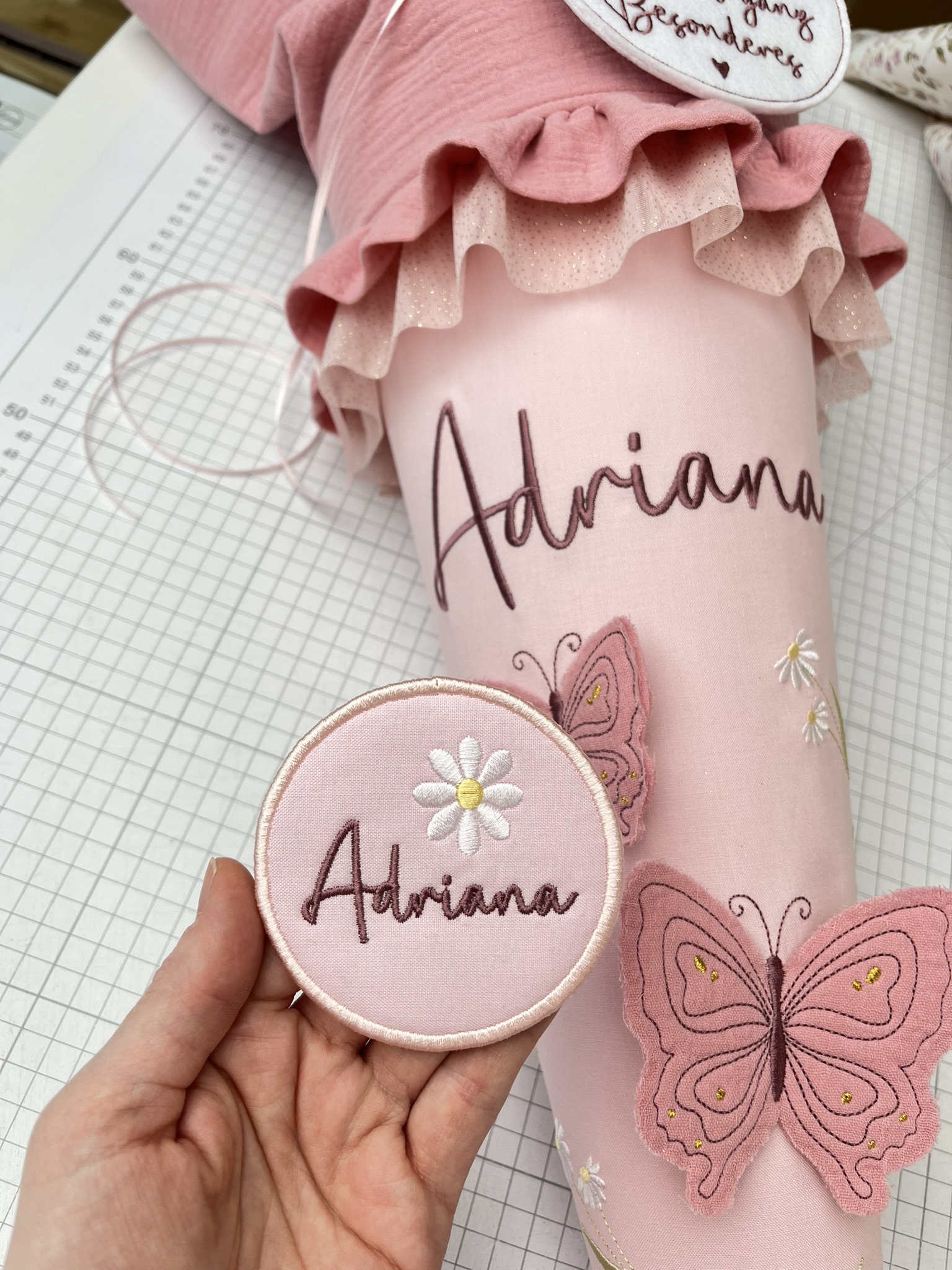Klettie Gänseblümchen mit Name – personalisiert zur Einschulung