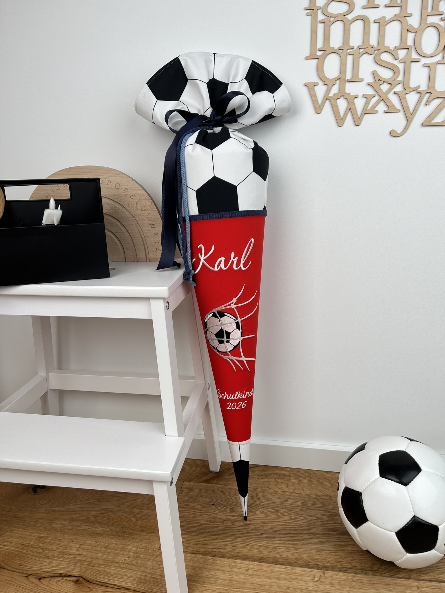 Schultüte Fußball Rot Blau