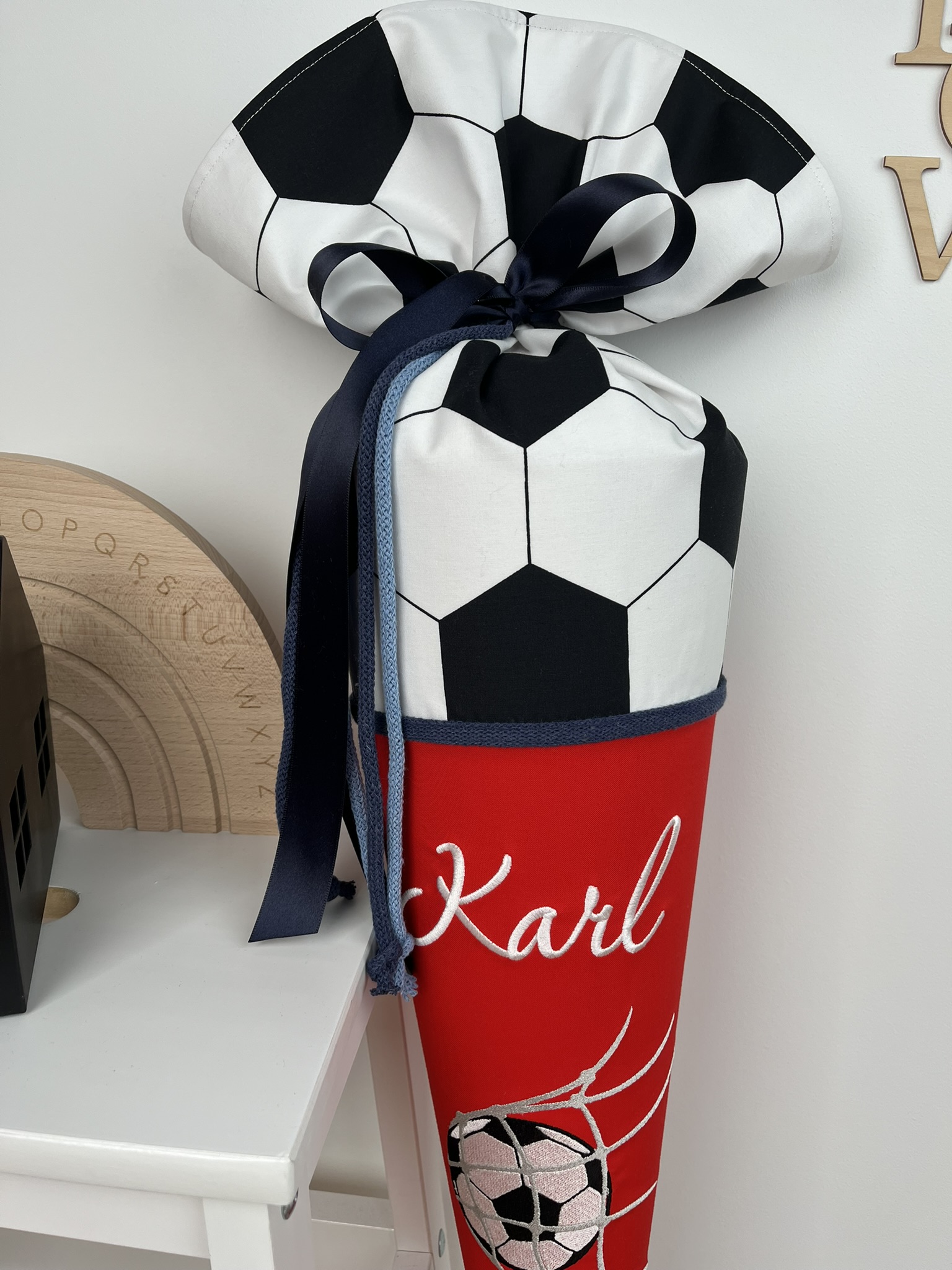 Schultüte Fußball Rot Blau