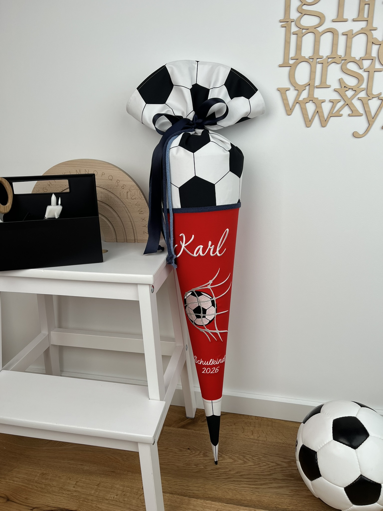 Schultüte Fußball Rot Blau