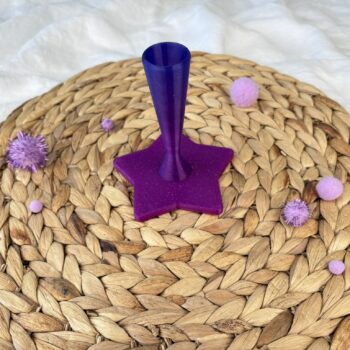 Schultütenständer Stern mit Farbverlauf Lila-Pink und Glitzer, 3D gedruckt (Foto 1)
