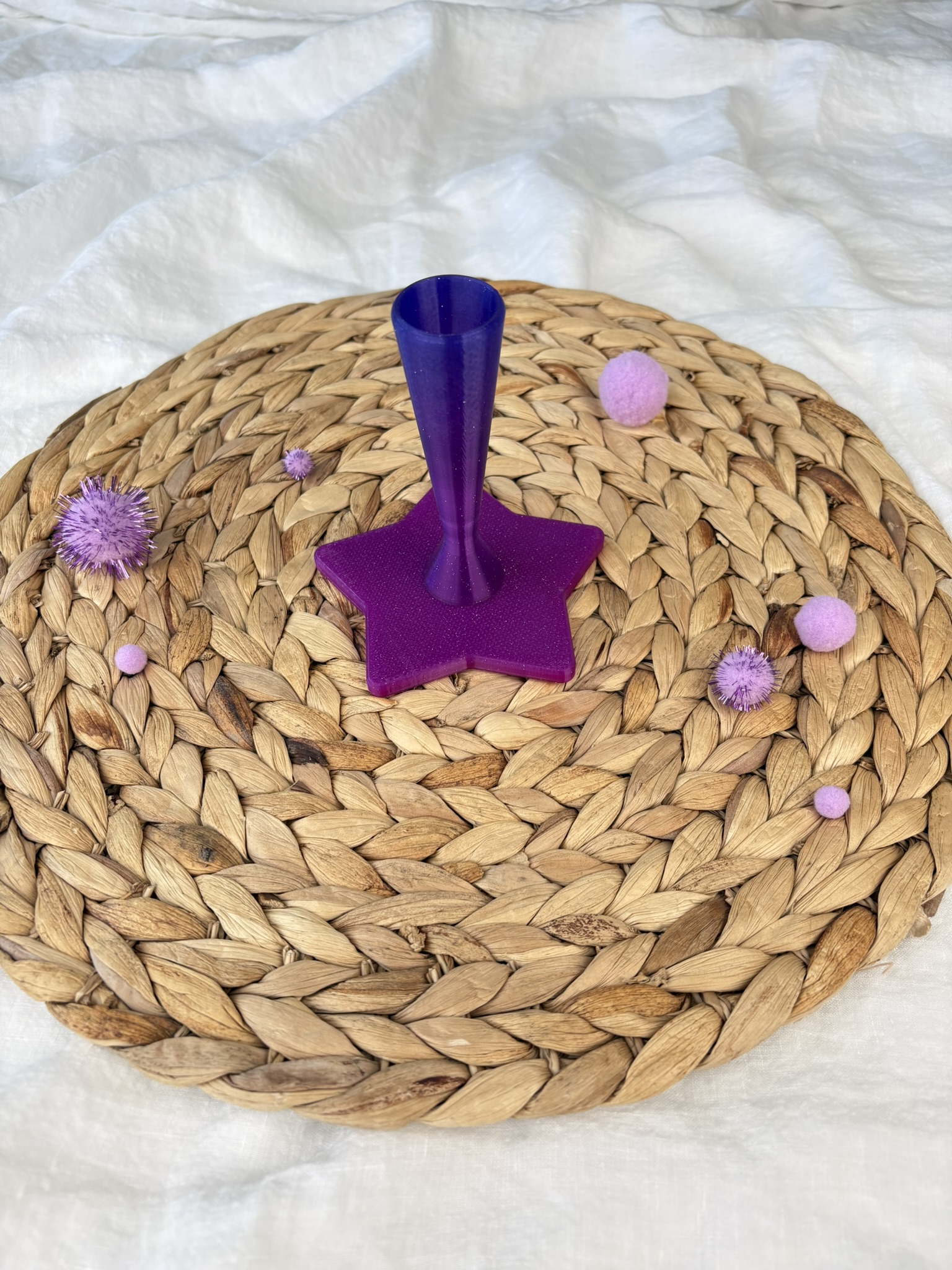 Schultütenständer Stern mit Farbverlauf Lila-Pink und Glitzer, 3D gedruckt (Foto 3)